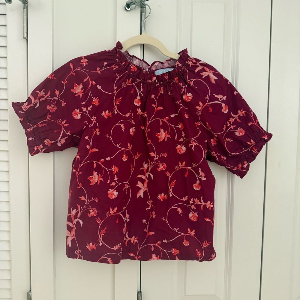 Hill House Floral Maroon Top